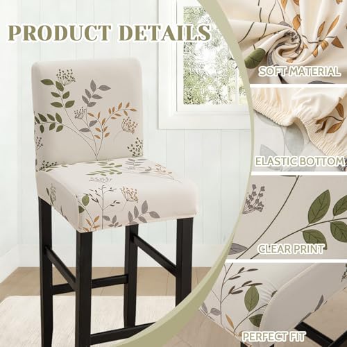Image of Bar Stool Covers Counter Chair Slipcovers Set of 4,Color 04