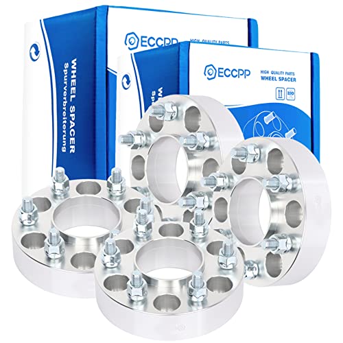 ECCPP 4x 6 lug Wheel Spacers 6x5 to 6x5 12x1.5 78.1mm 1.5" Silver Compatible with 2002-2009 for Trailblazer 2003-2006 for Trailblazer EXT 2002-2009 for Envoy