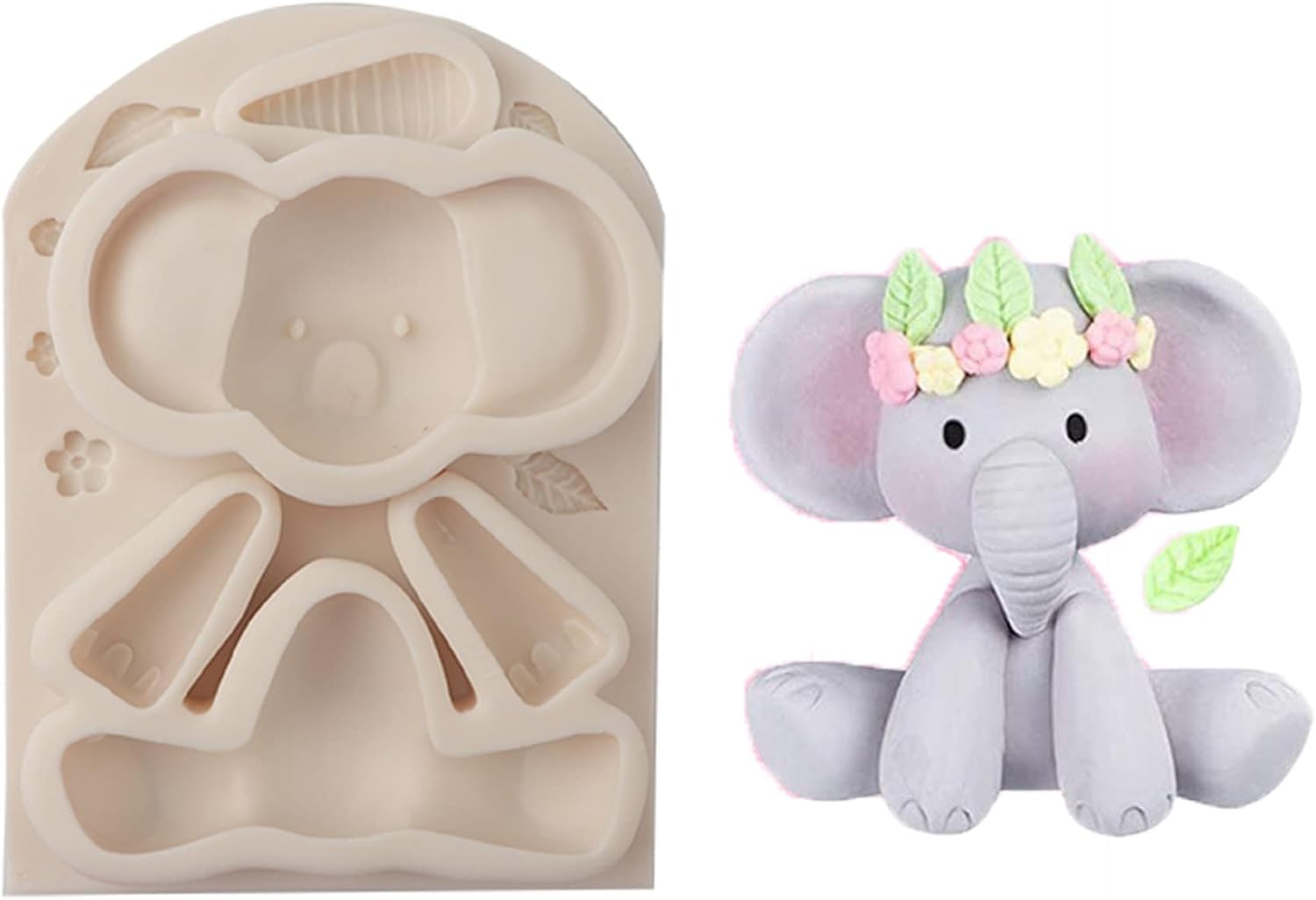 Skytail Elephant Shape Mold Silicone Cartoon Animal Soap Molds for DIY Candle Making Aromatherapy Wax Melts Polymer Clay Cute Handmade Soap Molds Bath Bombs Chocolate Cake Cookies Fondant Molds-image-20