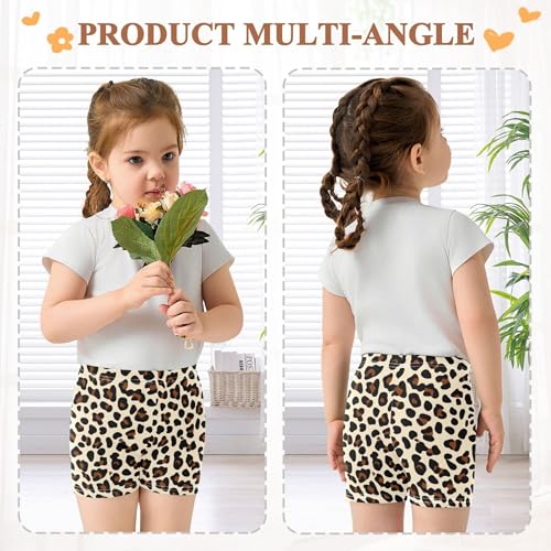 Joisal Black Brown Spots Girls' Biker Shorts Toddler Cotton Under Dress Shorts Funny 4t Summer Clothes4