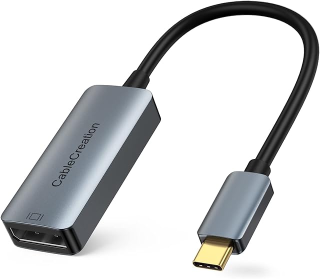 USB C to DisplayPort Adapter 4K@60Hz, CableCreation Type C Thunderbolt 3 to DP Converter Cable, Compatible with MacBook Air, MacBook Pro, iPad Pro, XPS 15, Surface Book 2, Galaxy S22/S21, Rift S
