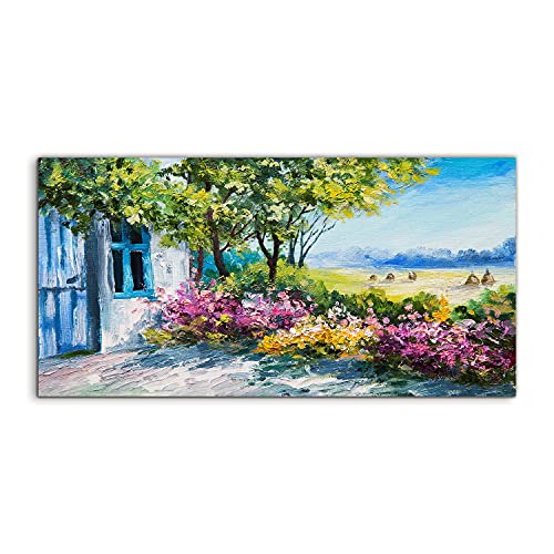 Image acrylique 140x70cm paysage de jardin pour decoration murale salon