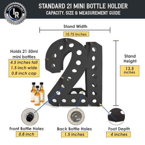 Image of Lumber Reveal USA Black 21 Shot Bottle Holder | 21st Birthday Decorations | Unique 21st Birthday Gifts | Holds 21 Shooter Bottles | Assembly Required
