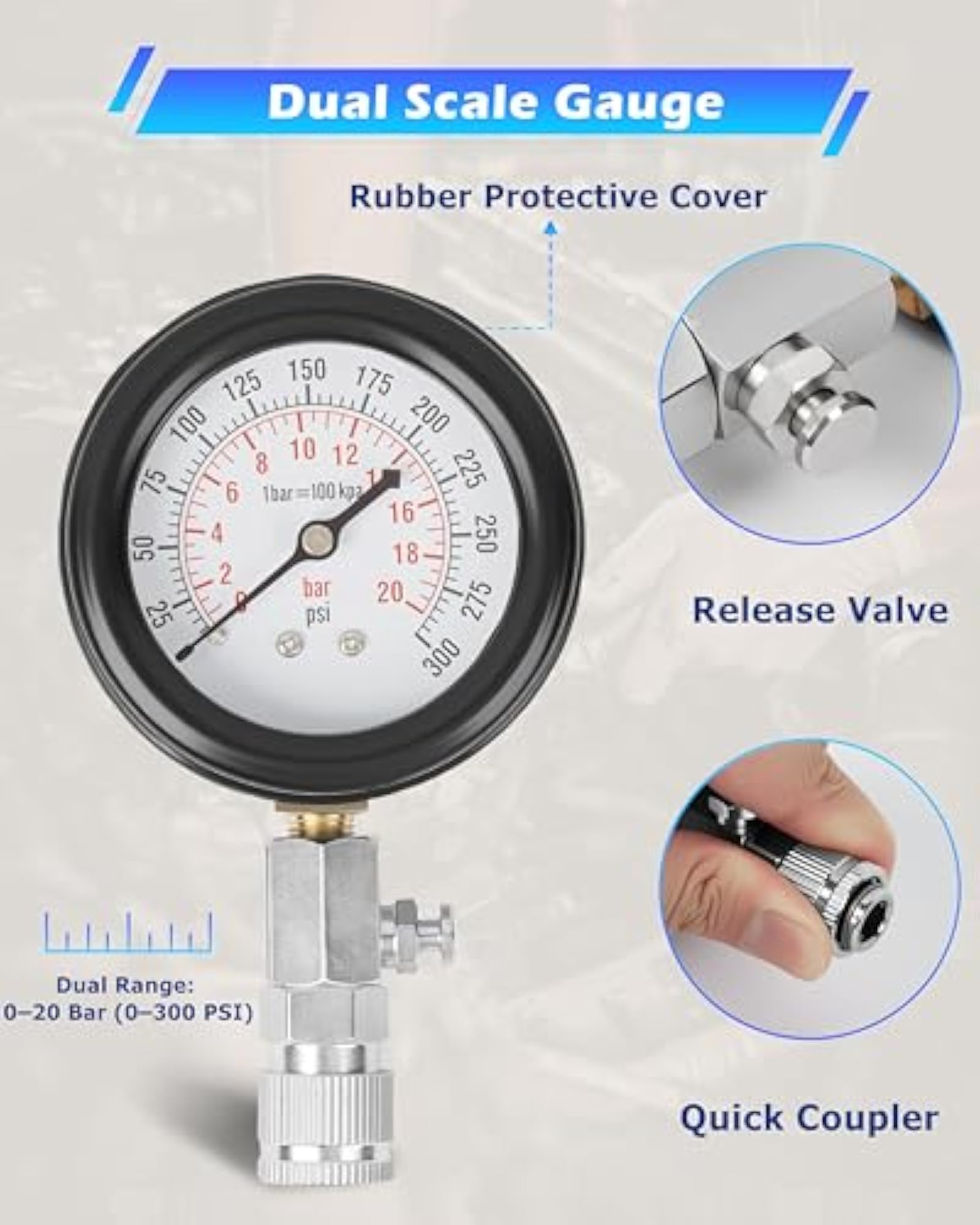 Professional Petrol Engine Compression Tester Kit Set