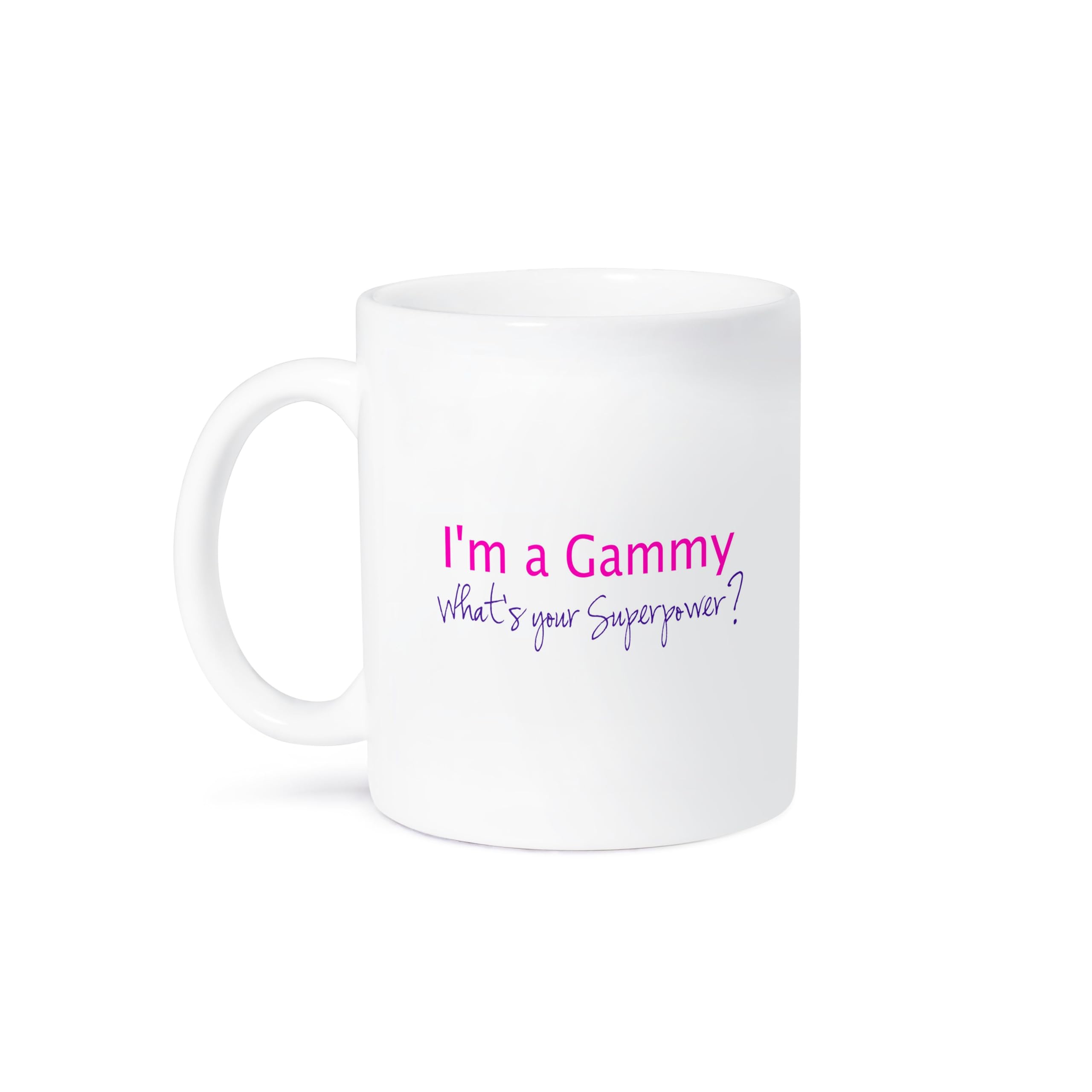 3dRose mug_193730_1 Im a Gammy Whats Your Superpower Hot Pink Funny Gift for Grandma Ceramic Mug, 11-Ounce