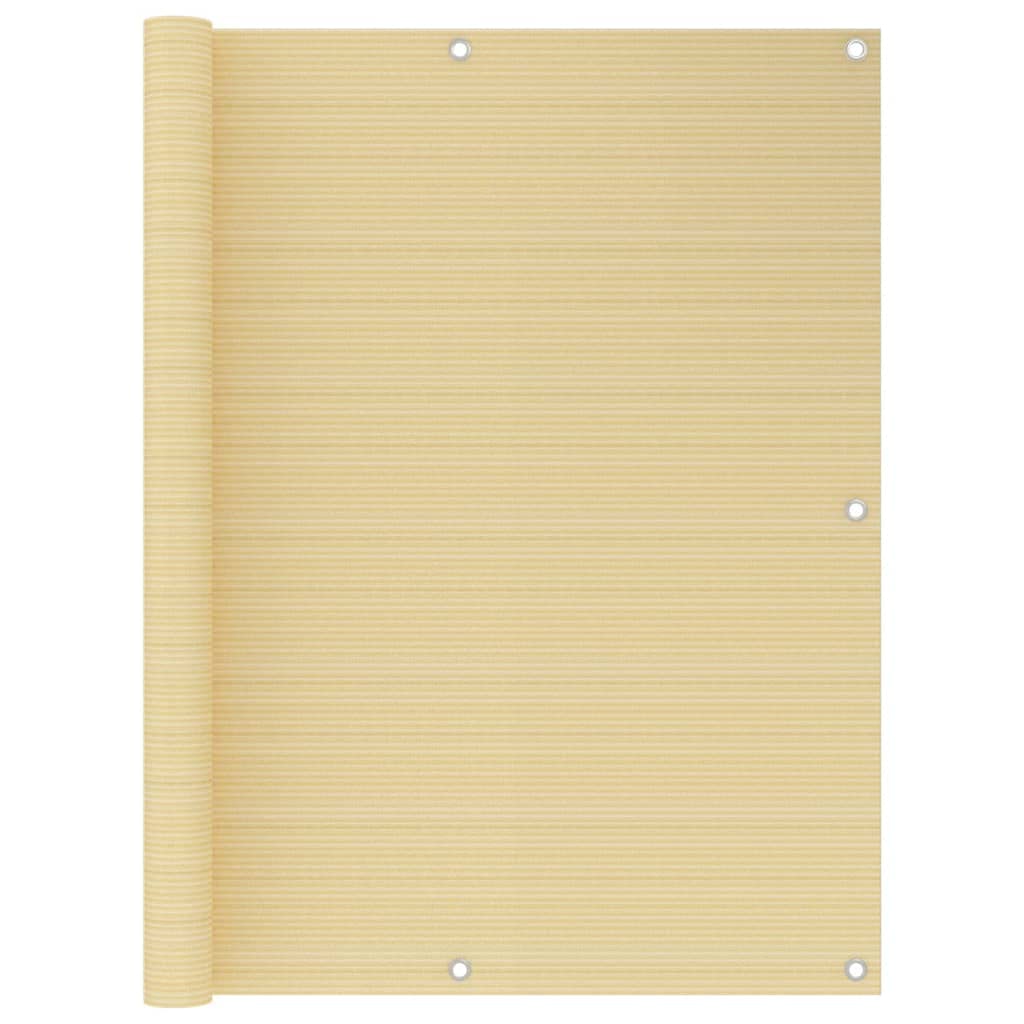 vidaXL Toldo para Balcón Parasol Pantalla Privacidad Malla Ocultación Patio Jardín Terraza Protección Impermeable HDPE Beige 120x400 cm