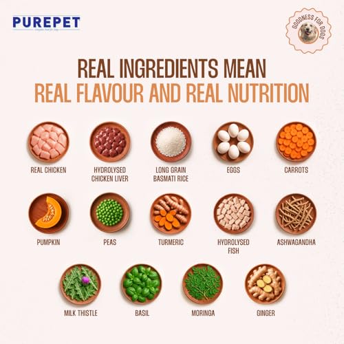 Image of Purepet Fresh Dog Food Chicken & Pumpkin, for Adult & Puppy, 100gm | High Protein, 65% Real Chicken, 35% Fruits & Veggies | No Preservatives | Ready to Serve | All Breeds | One Pack One Meal
