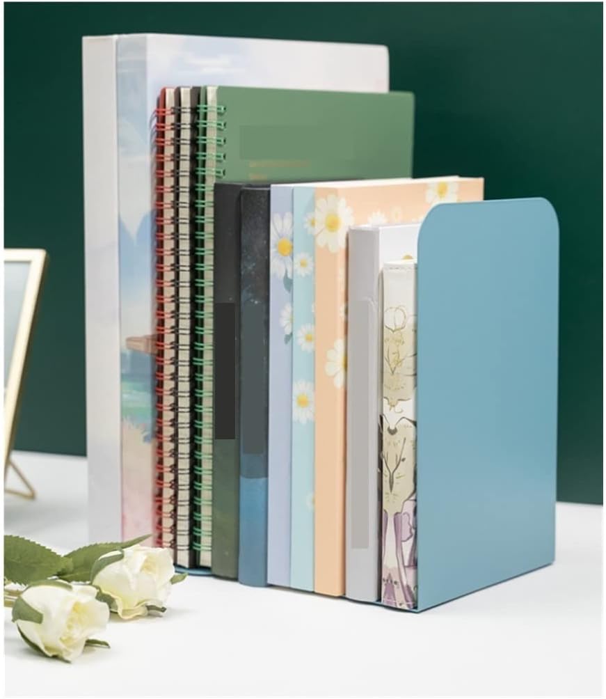 Book End Green Metal Bookends, Bookends for Shelves, Bookend, Book Ends for Heavy Books Book Stoppers (Color : OneColor, Size : 7.9 * 5.3 * 3.7in)