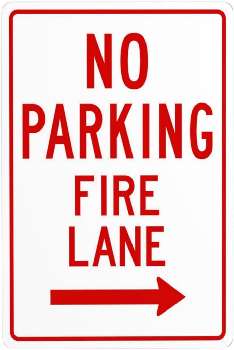 Right Side No Parking Fire Lane Rust Free Aluminum Sign - Security Warning Decor with Pre-Drilled Holes for Street, Business Lot - 16x12 Inch​