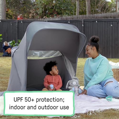 Ingenuity Dream Retreat 3-in-1 Portable Bassinet & Playard, Easy 3-Step Fold, Includes Indoor Outdoor UPF 50+ Light Blocking Shade, Mattress, & Sheet, 0-36 Months - Neutral - Thumbnail 5