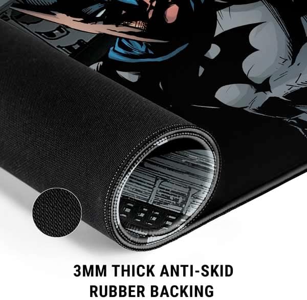 Skinit Large Gaming Mouse Pad - Officially Licensed Batman Claws Design with Stitched Edges, Waterproof, Non-Slip Rubber Base, Desk Mat for Keyboard & Mouse, 31.5" x 11.8" inches