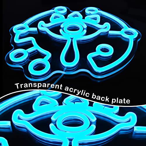 Image of Sheikah Eye Neon Sign from LOZ Dimmable LoZ Neon Sign for Room Wall Decor Gamer Gifts Gaming Neon Sign Led Neon Light for LOZ Fans (Sheikah Eye)