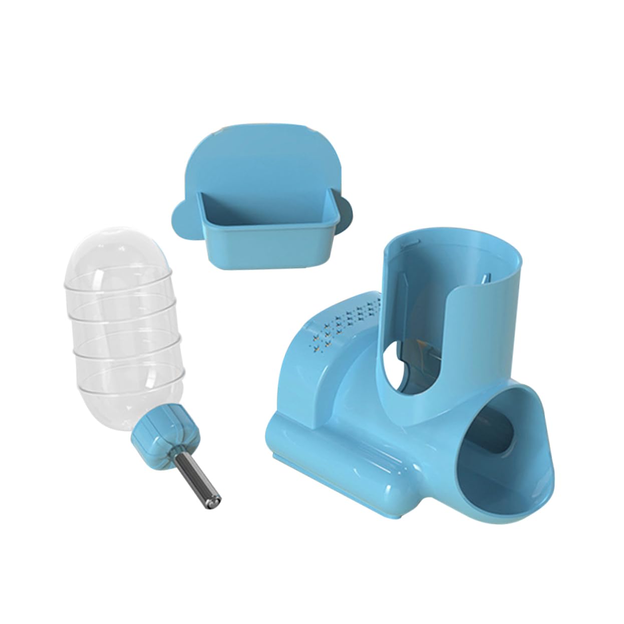 BELLIFFY Hamster Water Bottle Feeder with Hideout Food Bowl Automatic Dispenser for Pets Leak Design for Hamsters Guinea Pigs