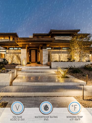 Image of LEONLITE 12-Pack 16 Inch 5CCT Low Voltage Landscape Pathway Lights, ETL