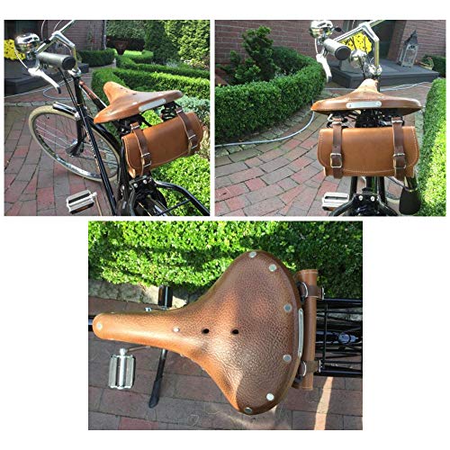 cyclingcolors Satteltasche für Fahrrad, Vintage, Braun, Retro, Stadt, Trekking, Befestigung mit Schnalle