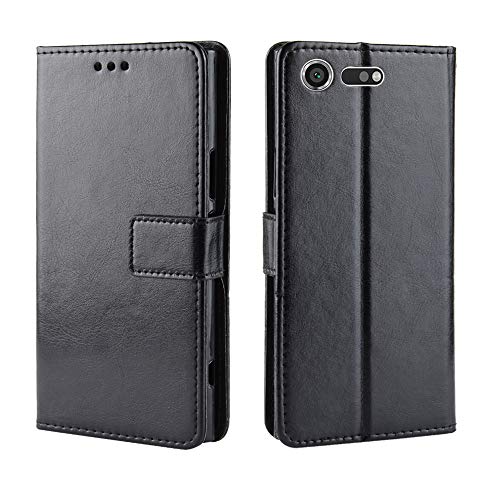 For Xperia XZ Premium SO-04J 手帳型 ケース 手帳 光沢感 おしゃれ 革 カバー SO-04J ケース 手帳型 カバー SO-04J 手帳型 ケース カバー SO04J ケース 手帳型 き マグネット式 耐衝撃 耐摩擦 全面保護 ケース Xperia XZ Premium 手帳型 カバー ケース【Hcsxlcj】XZ P (ブラック)