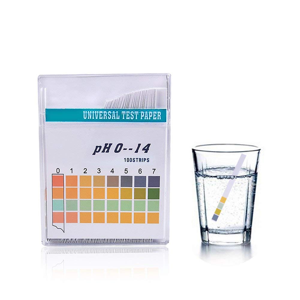 Monitoreo del pH del papel de tornillo, utilizado para probar cosméticos a base de agua, saliva del suelo, orina, agua, alimentos, peceras, acuarios y sustancias diarias 100pcs (blanco)