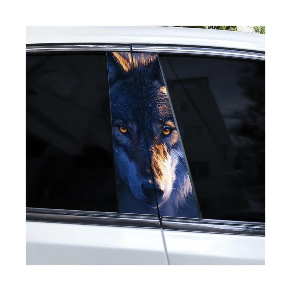 Bertdcx O Wolf Eyes Animal Car B-Pillar Vinyl Waterproof Sticker Car Door Pillar Decorative Aut Parts(O)