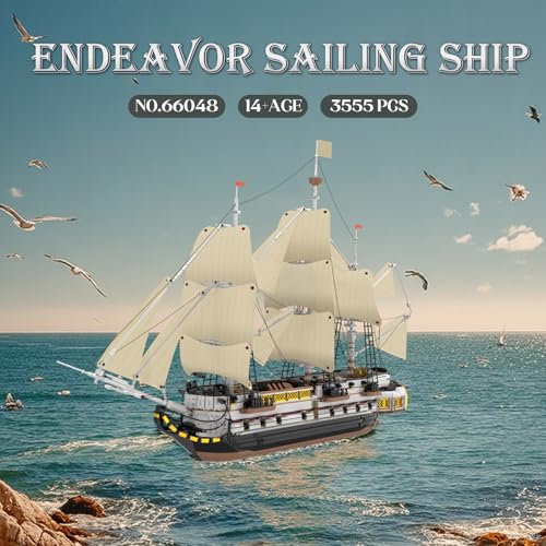 Reobrix Large Sailing Ship Model Building Blocks Kit, Sailing Boat Model Construction Set, Pirate Ship & Historical Collectible Toy, Home Decor Birthday Gifts for Adult Collectors Enthusiasts 3555PCS - Image 2