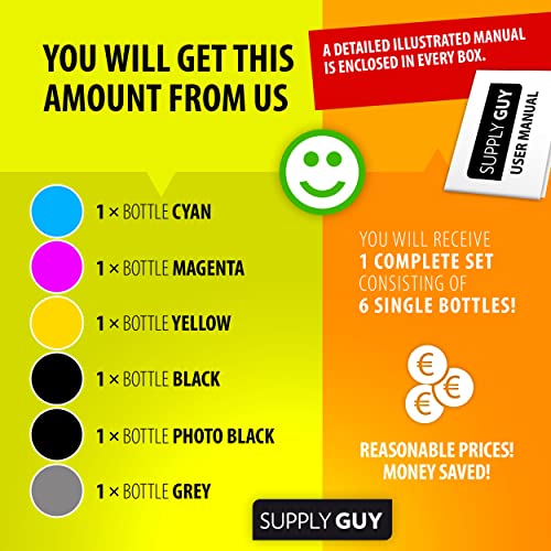 Supply Guy ink compatible with Epson 114 for EcoTank ET-8500, ET-8550 (6 Ink Bottles 6x70ml), Pigment & Photo Black, Cyan - Image 3