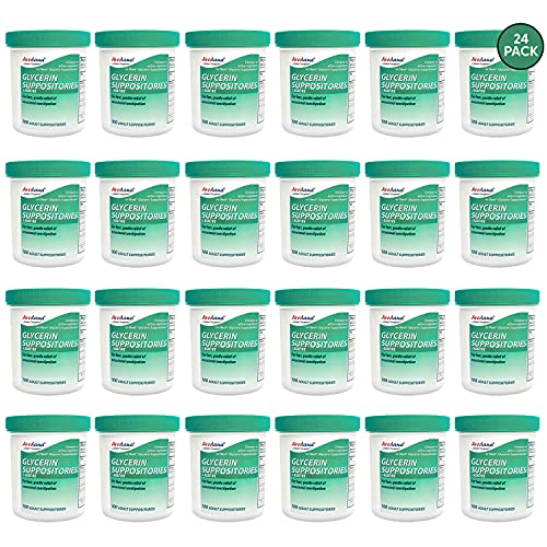 AVEDANA Glycerin Suppositories – 100 Adult Size Laxative Suppositories for Men and Women – Fast and Gentle Relief Suppositories for Constipation – Comfortable Shape Adult Suppository (24 PK)