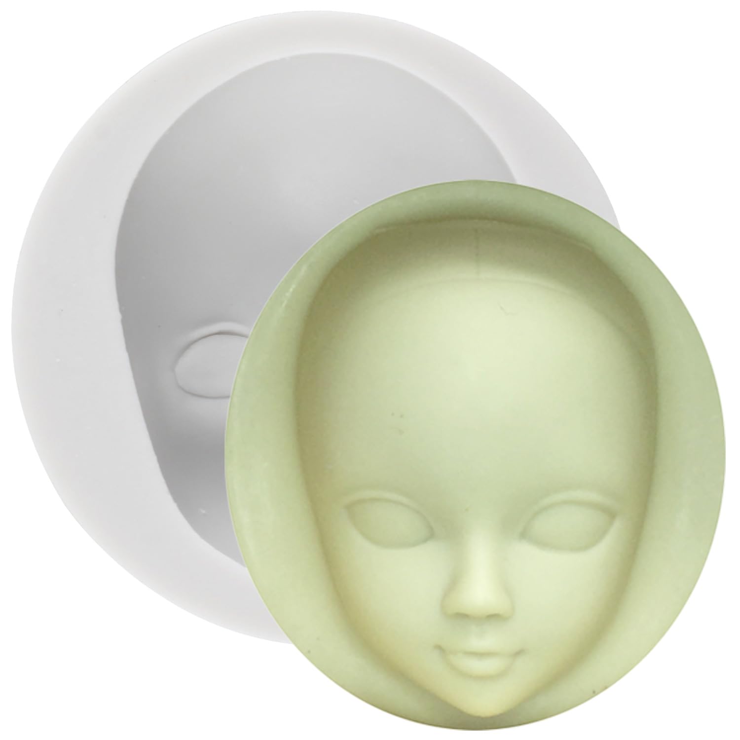 Sijiangmold Baby Face Fondant Moulds Human Face Silicone Mould Doll Head Moulds for Cake Decoration Cupcake Topper Candy Polymer Clay Chocolate Gum Paste