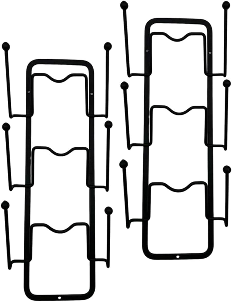 2pcs Black Punch-free Wall-mounted Pot Lid Rack Sturdy Home Pot Lid Organizer Kitchen Storage Holder for Pan Covers and Kitchen Cabinets