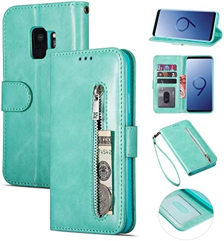 ZTOFERA Zipper Case For Samsung Galaxy S10,Magnetic Wallet Flip PU Leather With Wrist Strap Handbag Pocket Stand Inner TPU Case For Samsung Galaxy S10 -Rose Gold