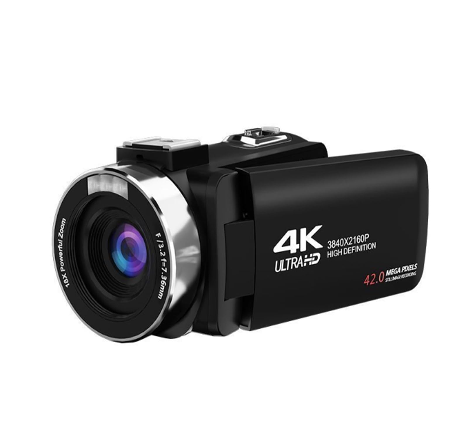 Action Camera, Fotocamera digitale portatile 4K con registrazione video DV, videocamera da viaggio con zoom 18X, schermo girevole e flash,per Ciclismo, Moto
