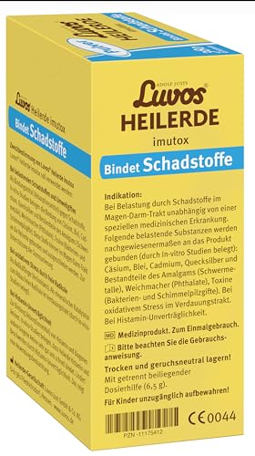 Luvos Heilerde imutox Pulver - Naturheilmittel zur Bindung von Schadstoffen - Bei Beschwerden im Magen-Darm-Trakt, oxidativem Stress und Histaminunverträglichkeit - 380 Gramm