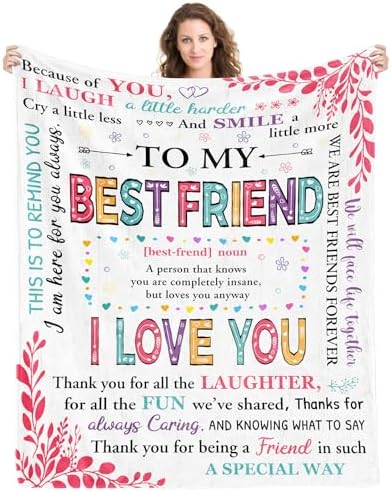 Best Friend Birthday Gift for Women, Best Friend Birthday Gifts, Best Friend Blankets for Women, Gifts for Best Friends Women, Bestfriend Birthday Gifts Women (50 * 60inch)
