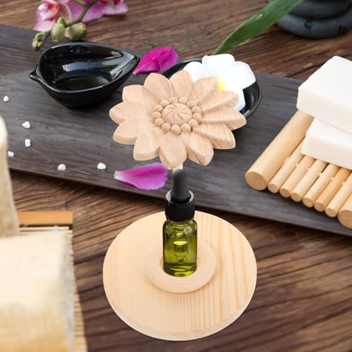 Difusor aromático eléctrico Beaupretty con base de madera Beige miniatura 6