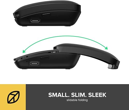 Miniatura 3 de DeLUX Mouse delgado de bolsillo inalámbrico Bluetooth, 2 en 1, control táctil deslizante, recargable, silencioso, con puntero, 1600 DPI, MF10PRO