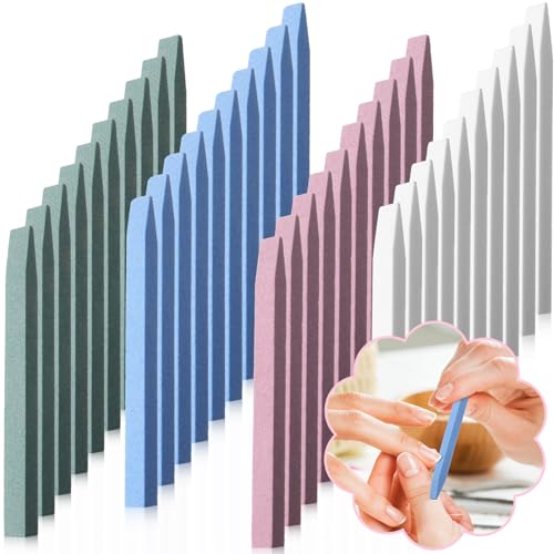 Mudder 8 Pcs Stone Nail File Pumice Stick for Fingernails Pumice Rock Nail Cuticle Pusher Rock File for Home Salon Toenail Buffing Tool (4 Colors)