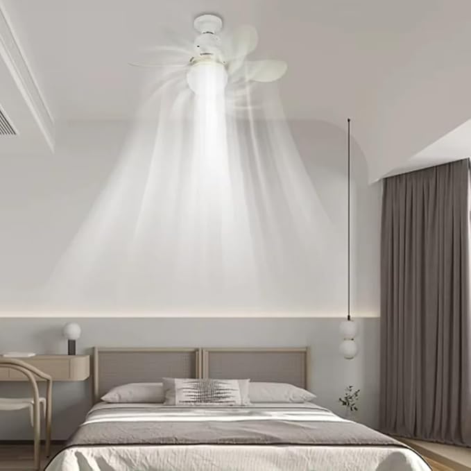 Ventilador de Teto Silencioso com Lâmpada LED – 3 Velocidades, Design Moderno e Econômico 2