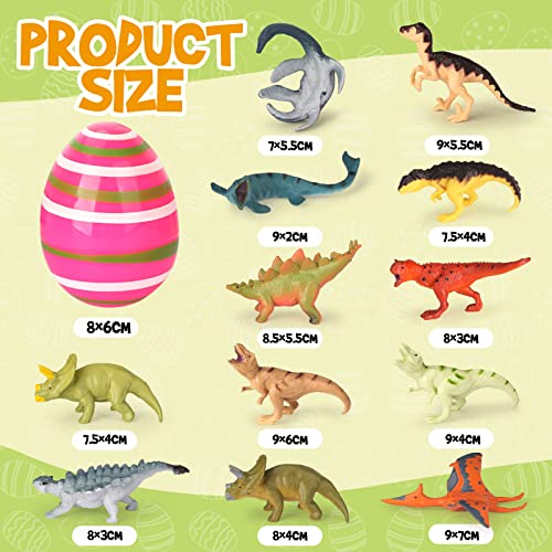 Sanlebi Uovo di Pasqua Plastica con 12 Dinosauri