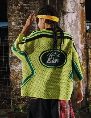 Aelfric Eden T Shirts Oversized Number Graphic Unisex Knit Stripe Tee Color Blocking Streetwear 2025 Trend Tops4