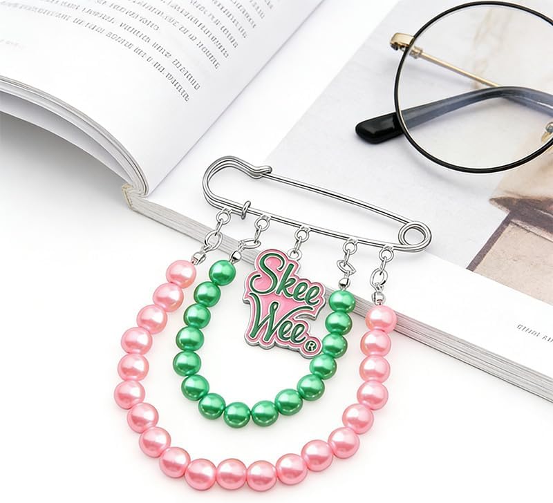 Aka Sorority Gifts for Women Pink and Green Sorority Brooch Greek Sorority Paraphernalia Women's Meeting Party Jewelry Accessories - Image 4