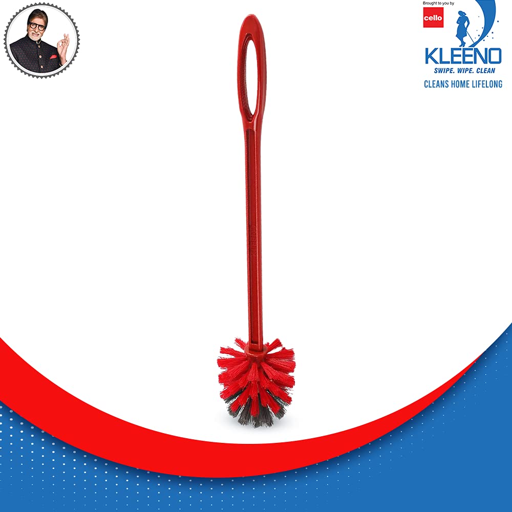 Cello Kleeno Eco Round Toilet Brush, 1pc, Red and Grey - Image 2 thumbnail