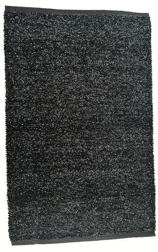 Image of House2Home Feather Cotton Blend Door Mat | 2Pc. Combo | 50x80cm | Side Binding - Available in 8 Colors (Charcoal)