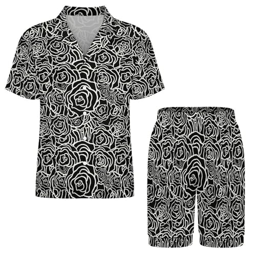 Mens Pajamas Set Button Down Short Sleeve Shirt Summer Silk Pj Short Set 2 Piece Loungewear Sleepwear Gift for Men4