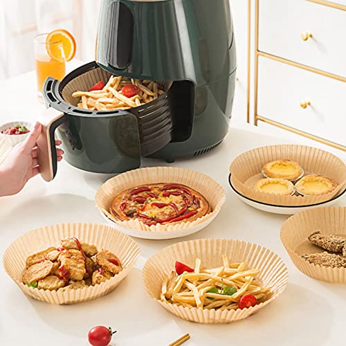 Gueicn 100Pcs Air Fryer Paper 7.9Inch Baking Disposable Liner Anti Stick Air Fryer Parchment Paper Food Grade Baking Paper For Roasting Oven (Round) #TOP6