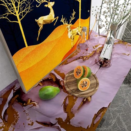 Image of VKR Waterproof Peel & Stick Wallpaper Roll | Removable Self Adhesive Vinyl Sheet for Kitchen Counter, Cupboards, Tables & Furniture Covering (Pink Gold, Pack of 1)