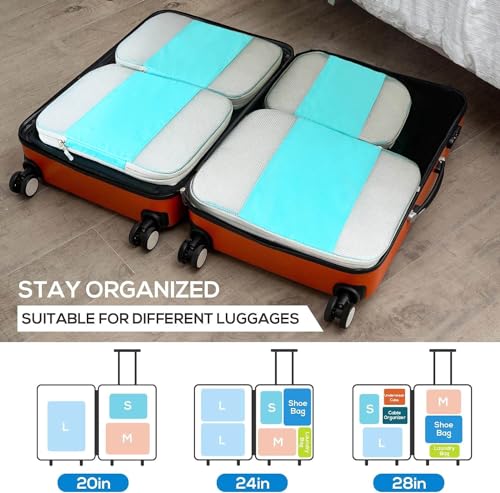 Gowraps PACKING CUBES For Suitcases,Gowraps 6 Set/4 Set Travel Cubes For Luggage/Carry On/Backpack Compressible Travel Organizer Bags &Storage Bag Set Packing Organizers thumb #5