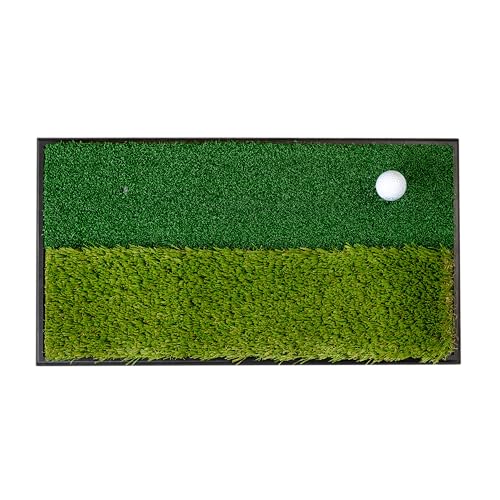 ProActive Sports Dual-Surface Hitting/Practice, Chipping and Driving Golf Grass Mat with Fairway and Rough Surfaces , Green, 1-Feet x 2-Inch