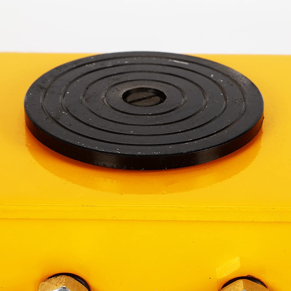 12T Rotelle per trasporto skate industriale con 8 ruote direzionali in poliuretano, rotazione a 360 gradi di macchine pesanti ed elettrodomestici (4 pezzi, giallo)