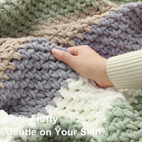 Image of #6 Super Bulky Blanket Yarn for Crocheting - 4 Skeins(Each 10.5oz /300g, 220yds /201m), Chunky Chenille Thick Plush Big Soft Yarn for Crocheting Knitting Blankets, Purple