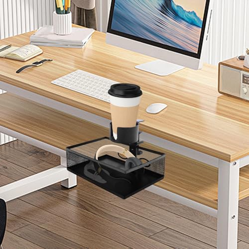 Tiroir sous bureau pivotant avec porte-gobelet pour optimiser votre espace - 3