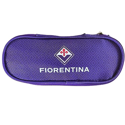 Acube srl Fiorentina Astuccio tombolino Lungo Viola portapenne Una Zip Ufficiale Viola Oval Case