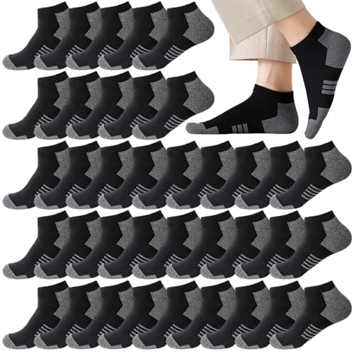 Image of 12-30 Pairs Low Cut Ankle Socks for Men Thin Breathable Casual No Show Athletic Socks Bulk